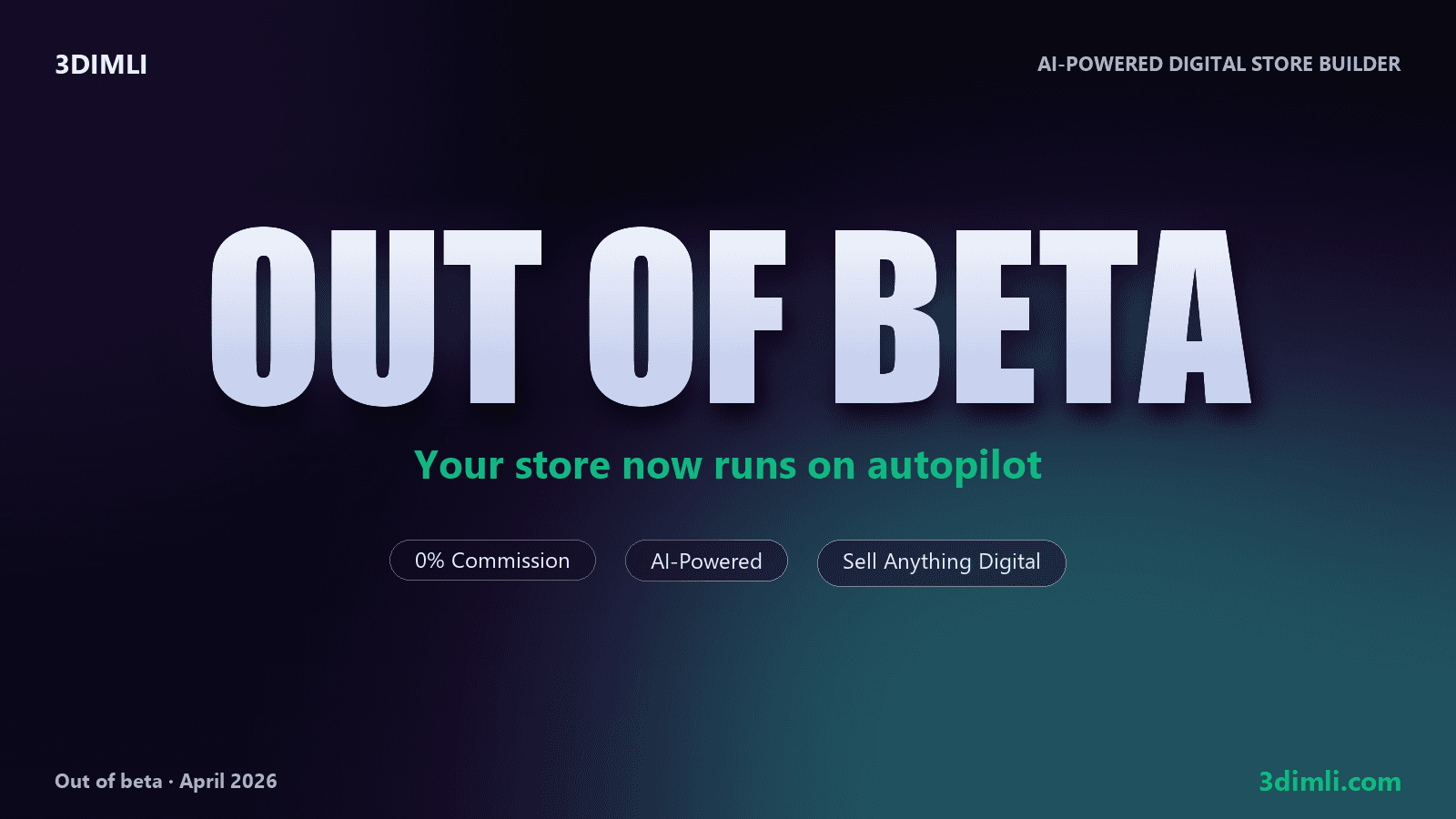Cover Image for 3DIMLI Is Out of Beta. Your Store Now Runs on Autopilot.