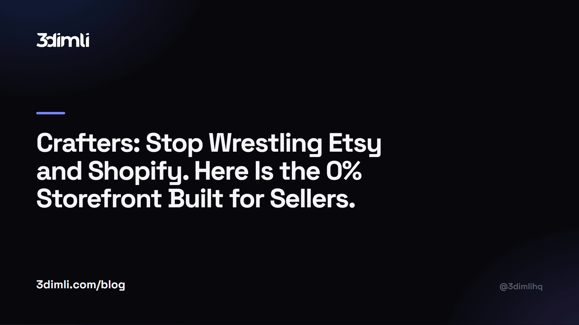 Cover Image for Crafters: Stop Wrestling Etsy and Shopify. Here Is the 0% Storefront Built for Sellers.