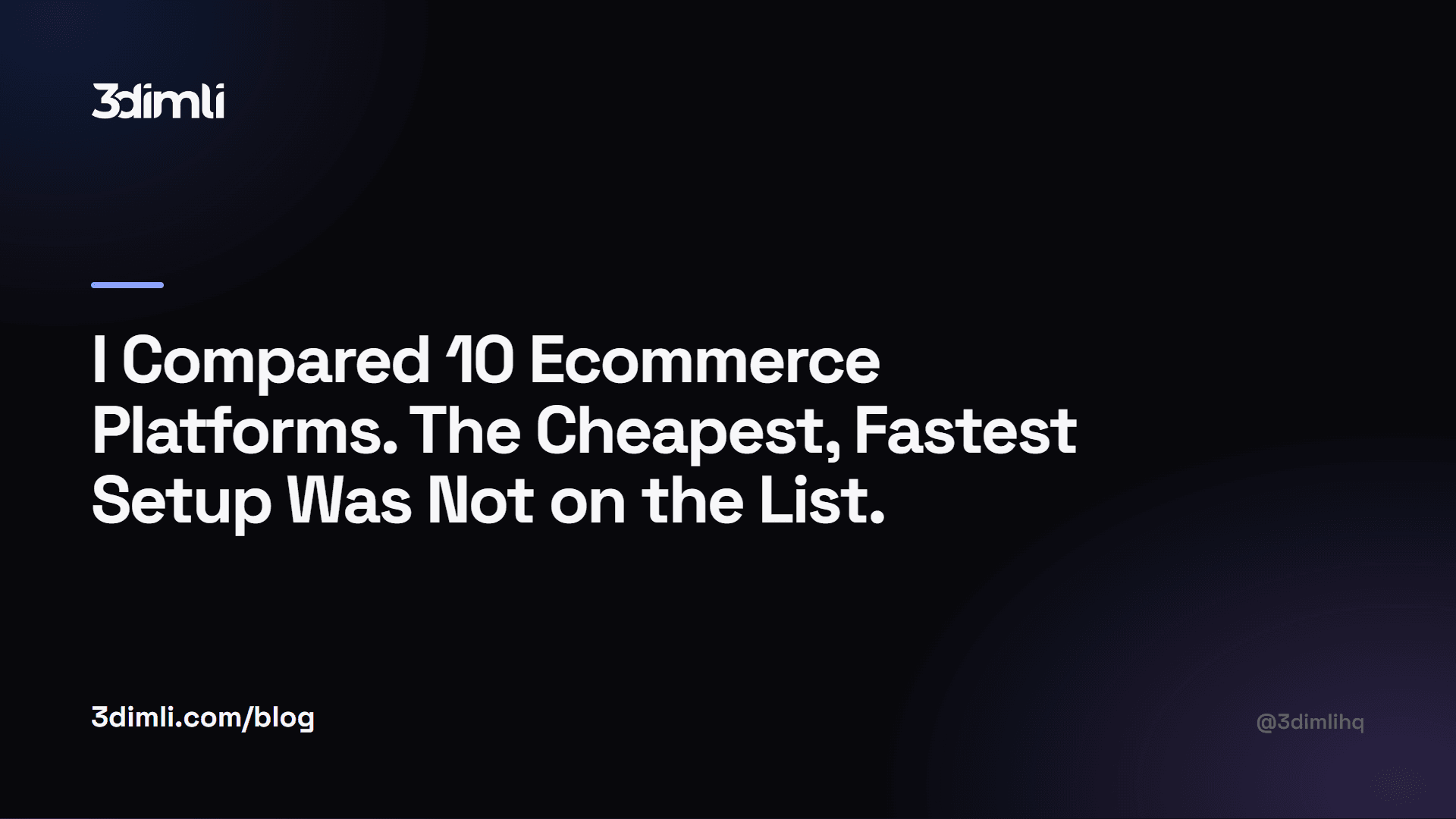 Cover Image for I Compared 10 Ecommerce Platforms. The Cheapest, Fastest Setup Was Not on the List.