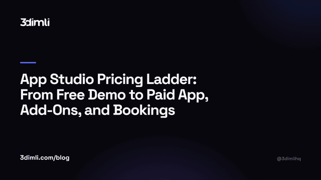 Cover Image for App Studio Pricing Ladder: From Free Demo to Paid App, Add-Ons, and Bookings