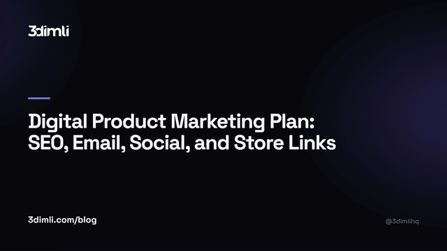 Cover Image for Digital Product Marketing Plan: SEO, Email, Social, and Store Links