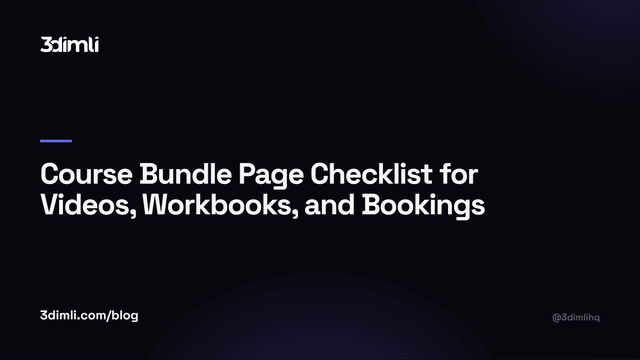 Cover Image for Course Bundle Page Checklist for Videos, Workbooks, and Bookings