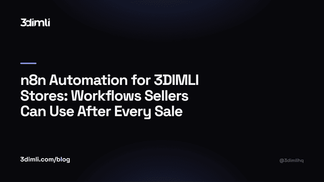Cover Image for n8n Automation for 3DIMLI Stores: Workflows Sellers Can Use After Every Sale