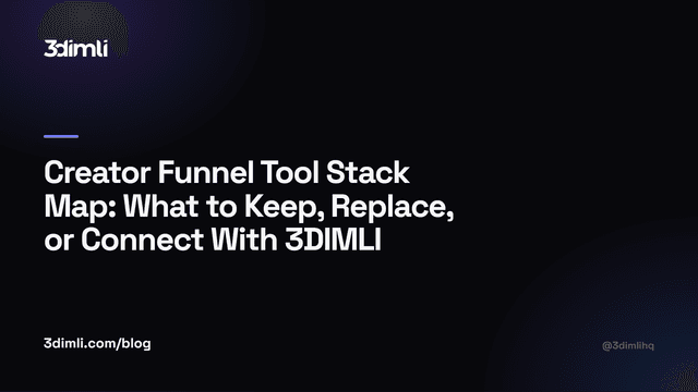 Cover Image for Creator Funnel Tool Stack Map: What to Keep, Replace, or Connect With 3DIMLI