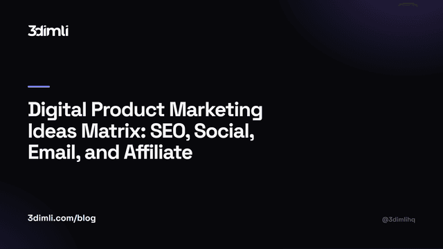 Cover Image for Digital Product Marketing Ideas Matrix: SEO, Social, Email, and Affiliate