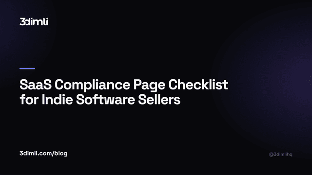 Cover Image for SaaS Compliance Page Checklist for Indie Software Sellers