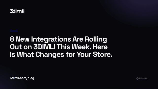 Cover Image for 8 New Integrations Are Rolling Out on 3DIMLI This Week. Here Is What Changes for Your Store.